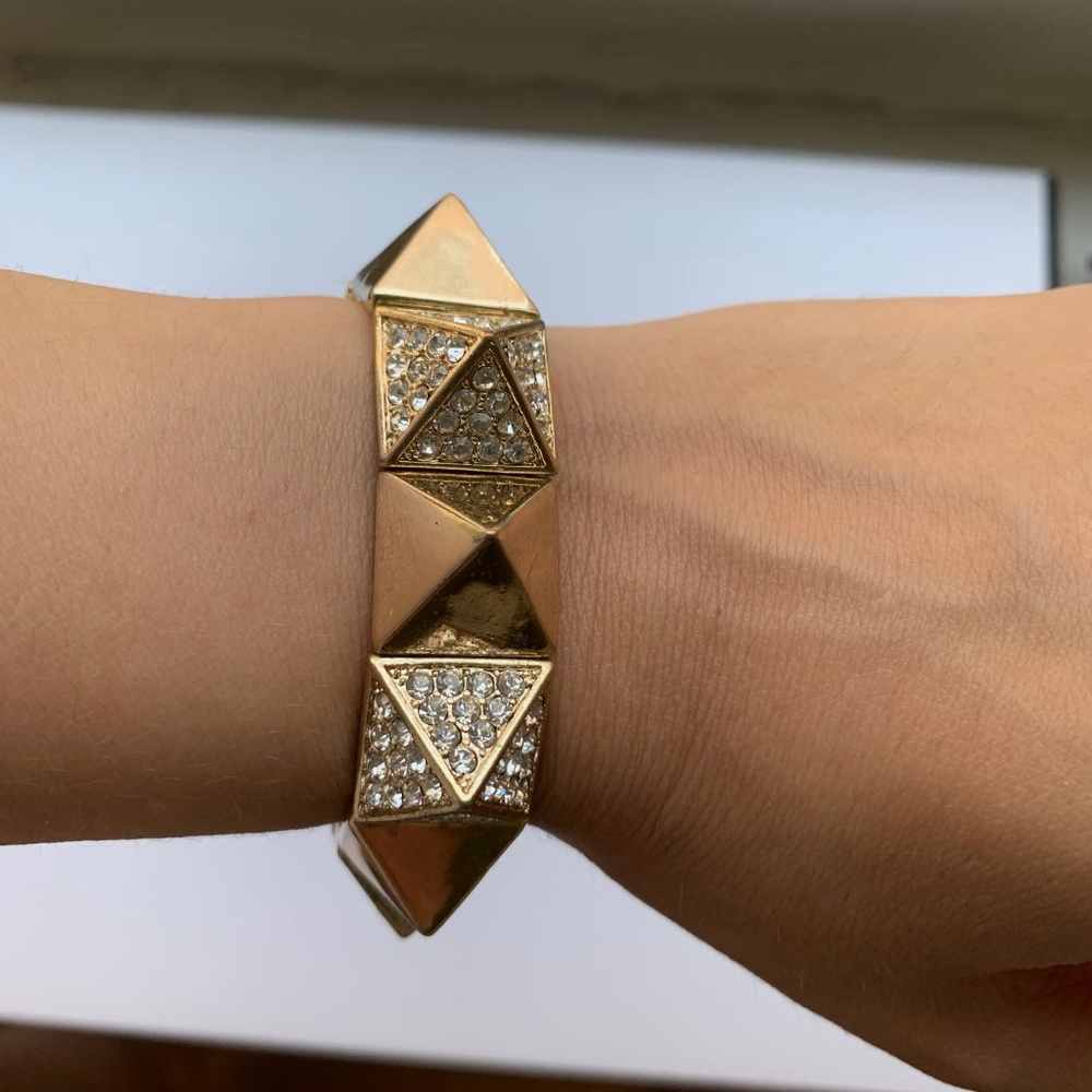 Gold & Rhinestone Pyramid Bracelet or Bundle 3/$30
